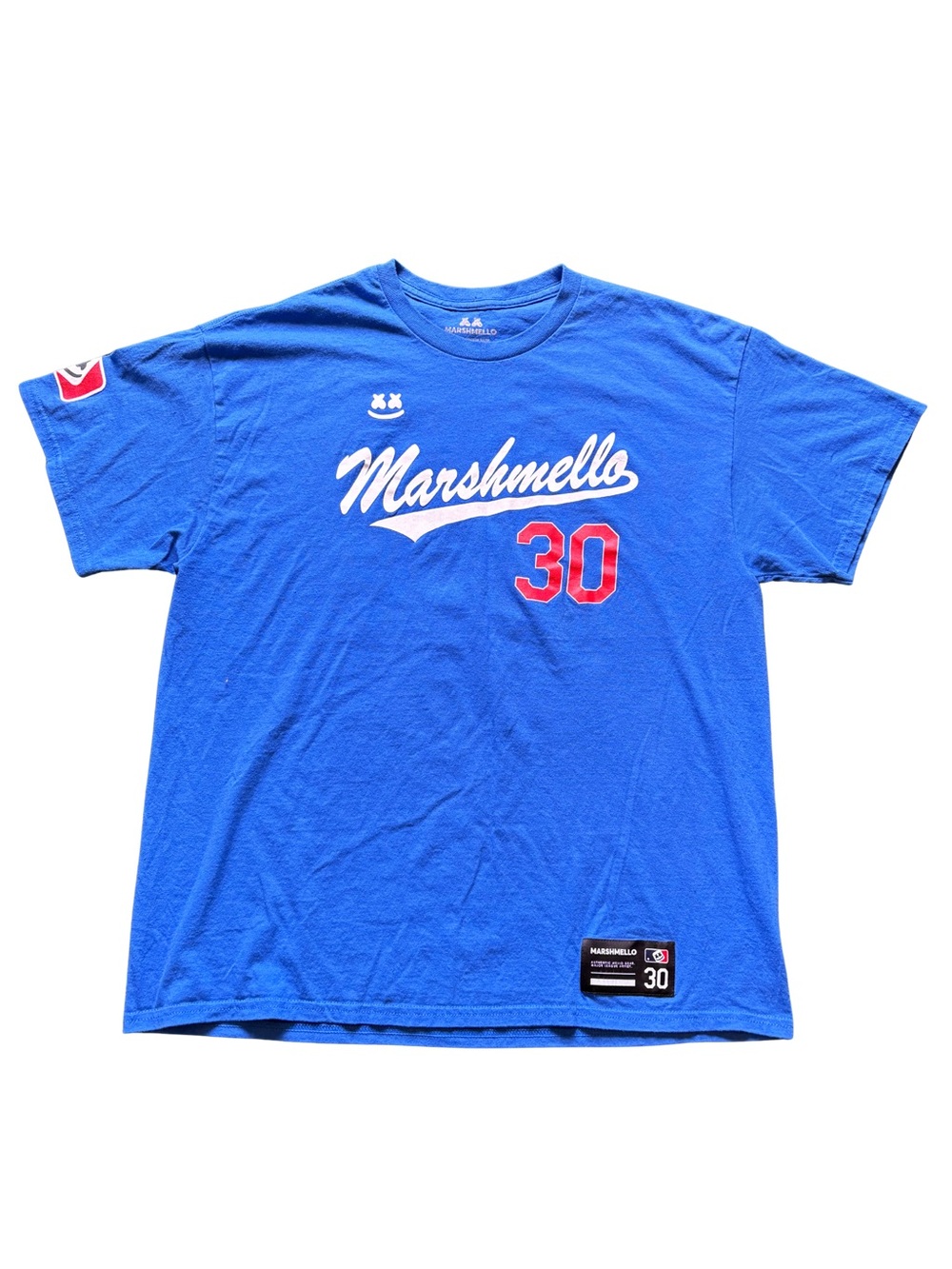 Marshmello Men's Blue Mello Gang 30 Graphic Crew Neck T-Shirt Short Sleeve XL